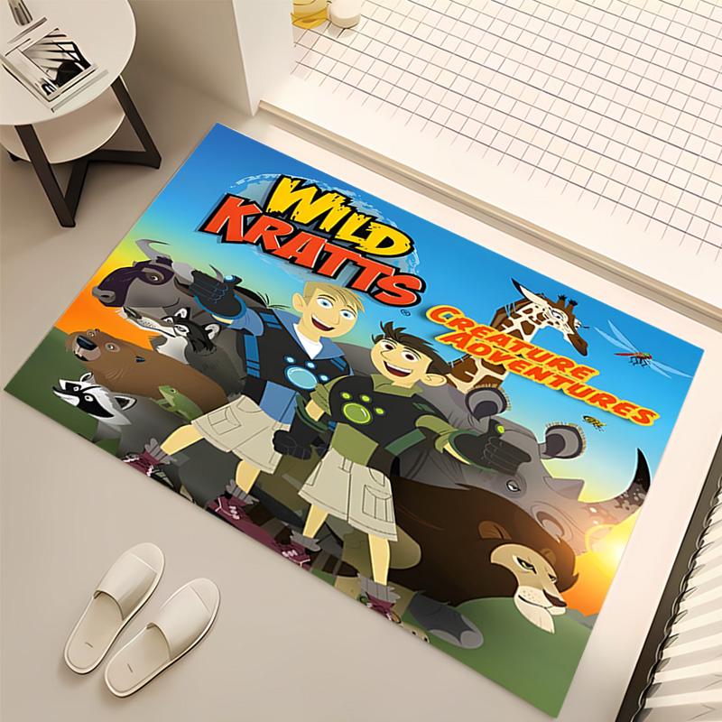 1pc Wild Kratts Print Area Rug - Soft, Washable Non-Slip Indoor Mat, Living Room, Home Office Decorative Rug,Office Decorative