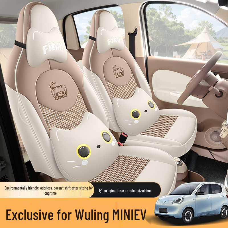 Чехлы на сиденья для Wuling Hongguang Mini 4-го поколения: Декор для автомобиля Macaron Edition Мини-EV с четырьмя дверями