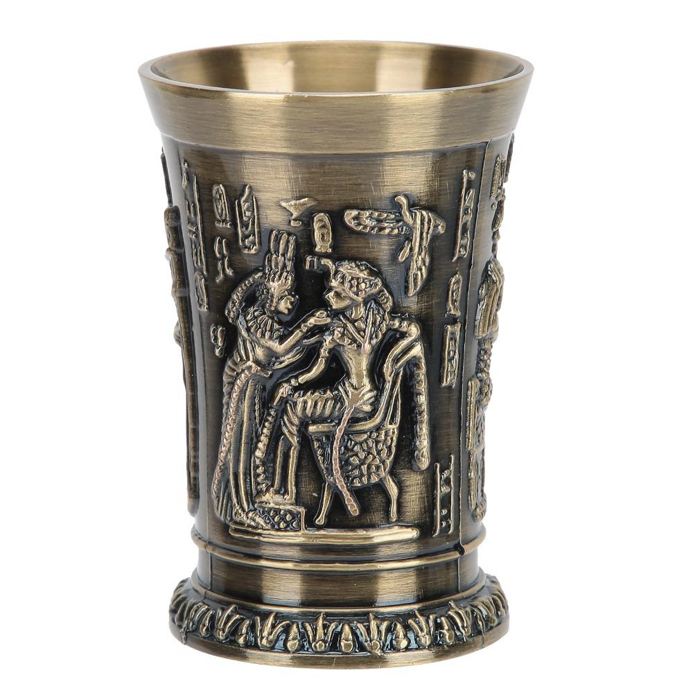 Embossed Metal Shot Glass Pharaoh Ramses Vintage Wine Glass Egyptian Wine Cup For Cocktail
