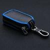 Аксессуары Защитный чехол для ключей с защитой от царапин, черный + синий, 13,5*5 см, кожаный, на молнии, для автомобильного смарт-брелока, защитный чехол для подвешивания