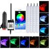 Автомобильный светодиодный атмосферный светильник для ног RGB Музыка Голосовое управление Приложение USB-прикуриватель Пульт дистанционного управления Интерьер Декоративный