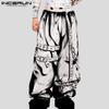 Men Elastic Waist Print Long Wide Leg Pants Casual Streetwear Trousers