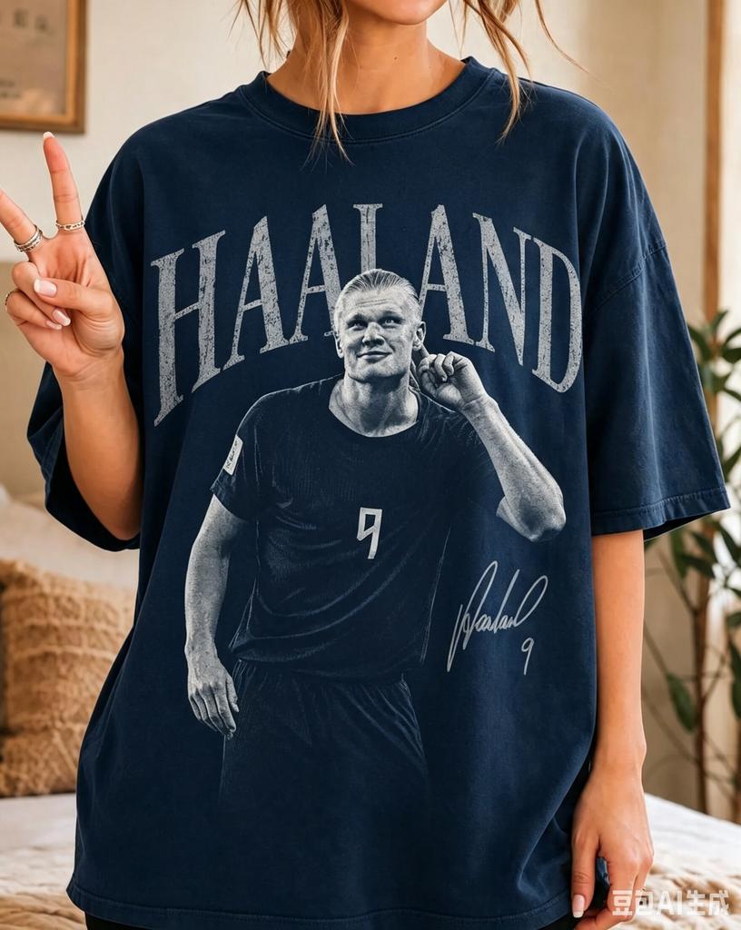 Винтажная графическая футболка Haaland Vikings, мужская и женская, летняя, 100% хлопок, оверсайз, высокое качество, короткий рукав, стритвир