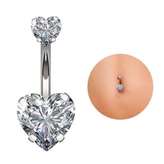 Кольцо для пупка Привлекательное коррозионностойкое кольцо из нержавеющей стали в форме сердца для пупка и пупка
