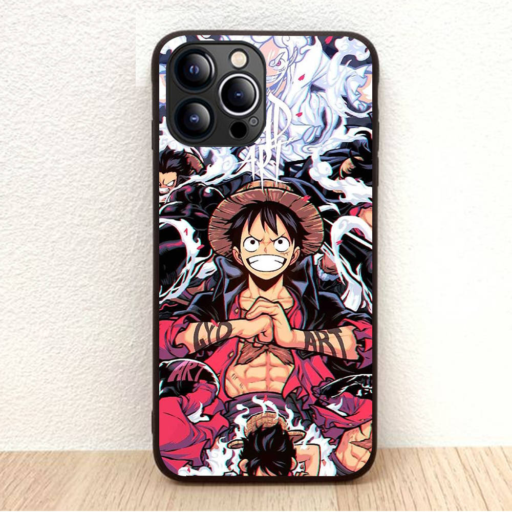 Мягкий черный чехол BW-35 One Piece Luffy Zorro для iPhone XR 14 15 11 12 13 6 7 8 X XS Pro Max Samsung S22 S23 S21 S24 FE Ultra S8 Plus