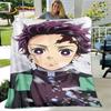 Anime Cartoon Demon Slayer Blanket,Flannel Blanket Throw Blanket,Sherpa Warm Children's Blanket for Living Room Bedroom Beds