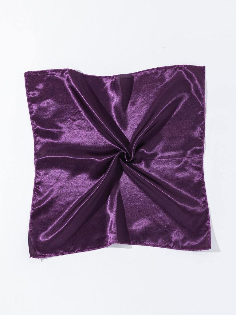 50x50cm Women Solid Square Scarf Single Performance Boy Girl Small Simulation Silk Scarves Flight Attendant Party Gift