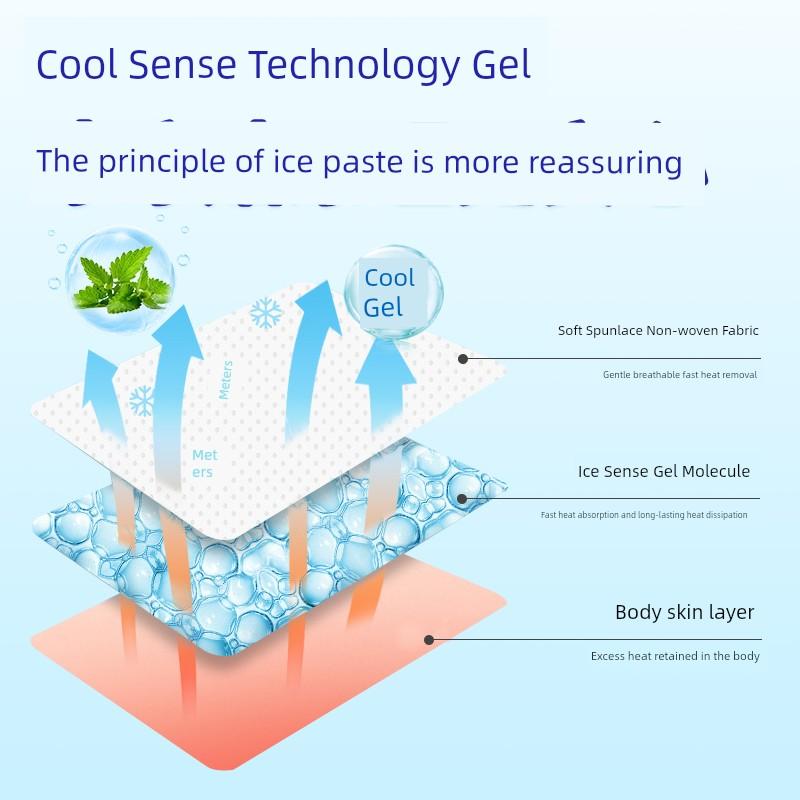Cooling Gel Sheet Cooling Gel Sheets Long-Lasting Cold Student Military Training Outdoor Exposure Ice Compress Mobile Phone Cooling Cool Heat