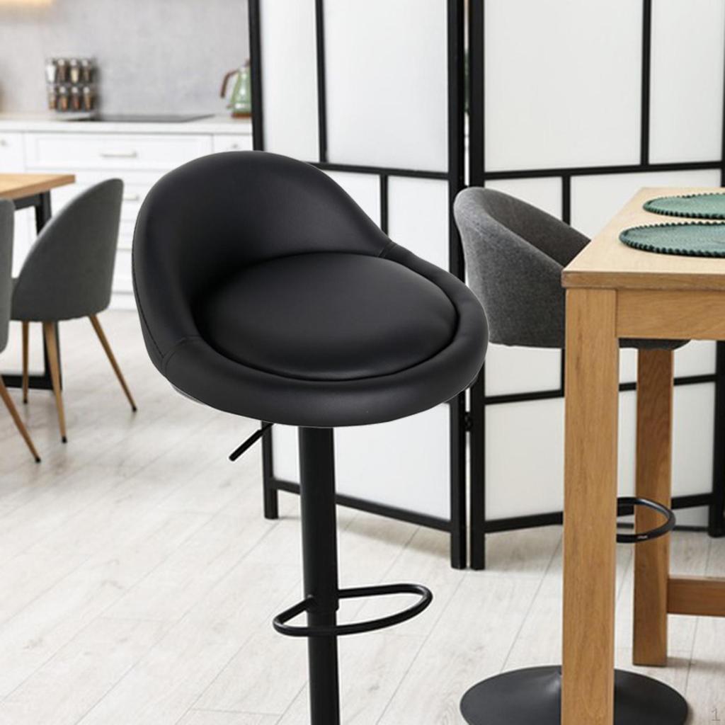 Bar Stool Seat Cushion Replacement Part PU Leather Comfortable Chair Accessory with Backrest Support