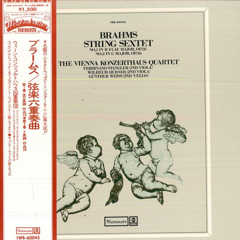 LP Record VIENNA KONZERTHAUS QUARTET,FERDINAN - Brahms String Sextet No.11 In B Fla IWB60045 WESTMINSTER Japan Obi Classical Used