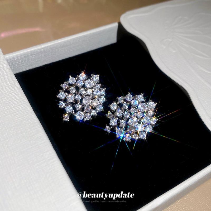 Серебряная игла супер-блеск циркон круглые пусеты изысканные и уникальные универсальные серьги легкая роскошь высококлассный темперамент модные серьги для женщин