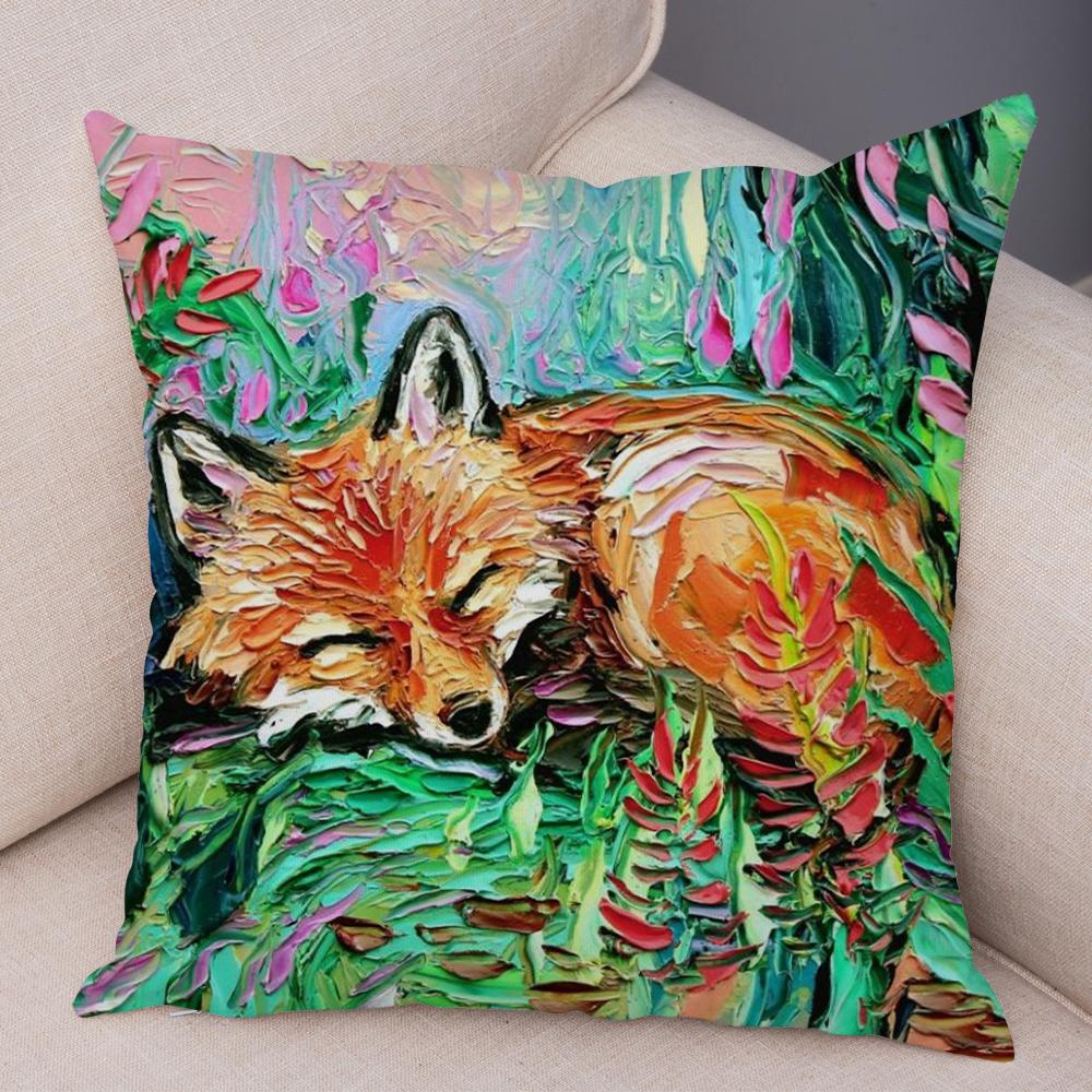 Original Decorative Cushion Cover Abstract Swirl Pattern with Animal Motif Soft Square Pillow Home Living Accessory xcm