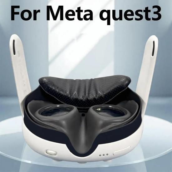 Подушечка для лица VR-гарнитуры для Meta Quest 3 из искусственной кожи, дышащая, для очков виртуальной реальности, чехол-подушка для лица, запасные части, аксессуары