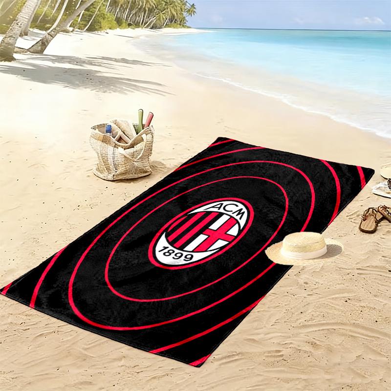 Пляжное полотенце с принтом AC Milan, Большое, Мягкое, Быстросохнущее, для Пляжа, Кемпинга, Плавания