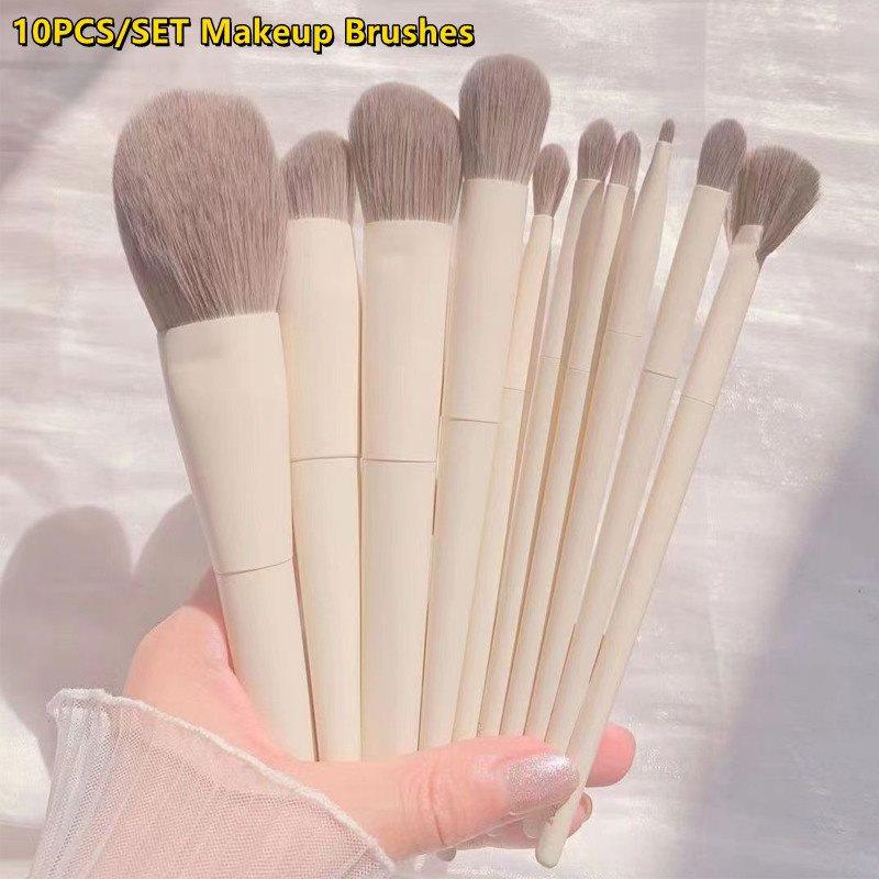10PCS Soft Fluffy Makeup Brushes Set Eye Shadow Foundation Women Cosmetic Powder Blush Blending Beauty Make Up Brush