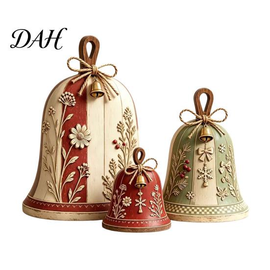 Festive Desktop Wood Decorations 3Pcs/Set Christmas Wooden Ornaments, Rustic Gingerbread Man Tree Tiered Tray Indoor Thanksgiving Party Decor
