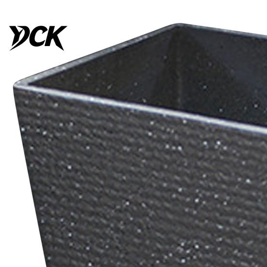 Indoor Outdoor Flower Pot Square Plastic Pot, Stone-Look Planter with Drainage Hole, Modern Plant for Plants, Living Room Patio Garden Decor