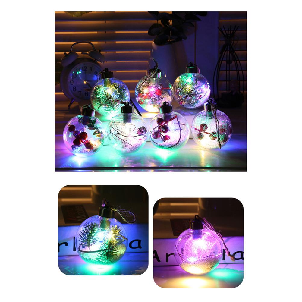 6Pcs Shining Christmas Balls with LED Light Pendants Refillable Ball Christmas Tree Hanging Ball