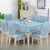 Легкий роскошный волнистый кружевной чехол на стул, утолщенная тканевая подушка для обеденного стола, европейский стиль, большой цветочный скатерть, чехол на стул