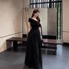 Французское летнее макси-платье 2026 года Pure Desire с одним плечом и короткими рукавами - С поясом для создания стройнящего эффекта