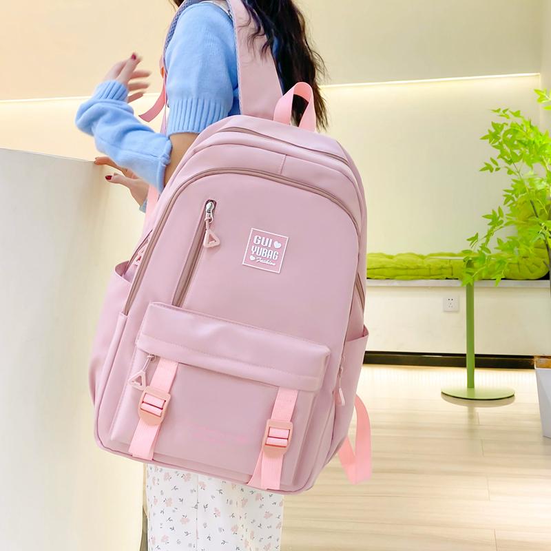 Комплект из четырех рюкзаков, однотонный женский рюкзак большой вместимости, школьный рюкзак для школьников