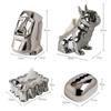 Silver Plated Ceramic Tissue Box Living Room Decoration Dog Fighting Household Pumping Desktop Napkin