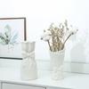 Скандинавская керамическая ваза, бутылка для цветов, белый горшок с бантом, керамика, ваза для растений для сухих цветов, гостиная, дом, свадебный декор стола, подарок