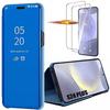 Case - Booling - for Samsung Galaxy S24 Plus - Blue - Mirror - Elegant Protection - 2 Tempered Glasses