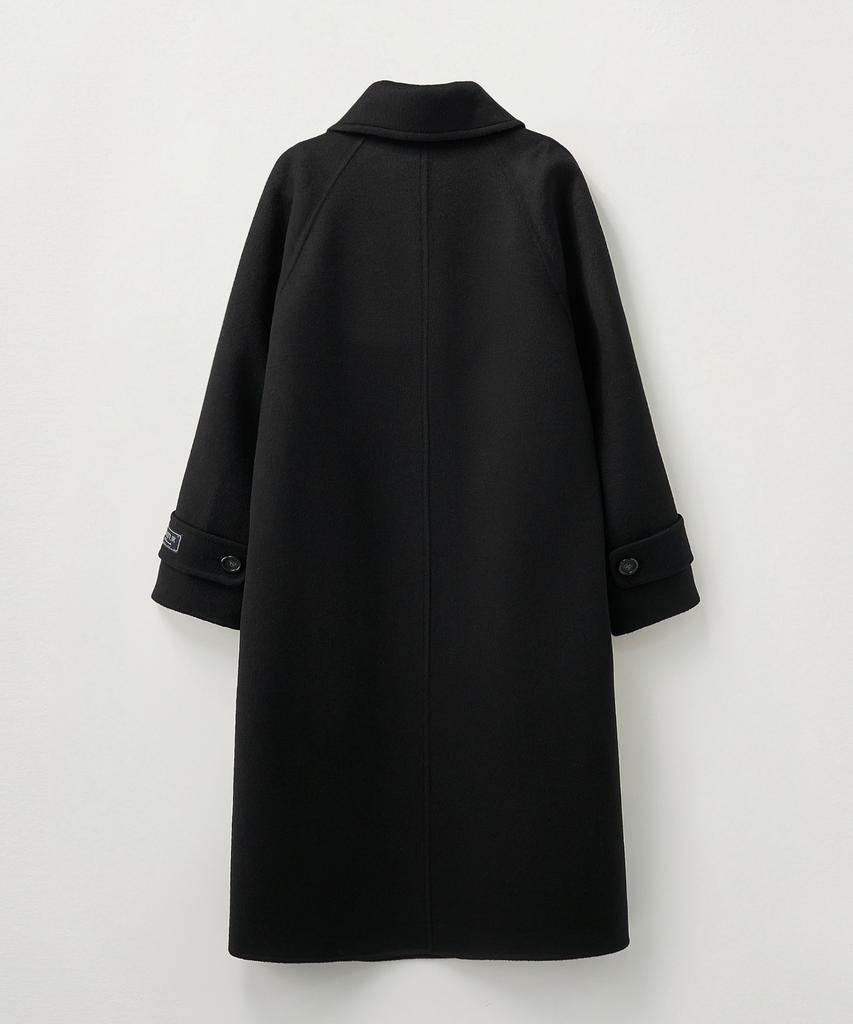 SATUR (W) A-Line Wool Blend Single Coat Black