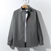 Весенне-осенняя повседневная куртка с длинным рукавом свободного кроя большого размера однотонная японская рубашка футболка