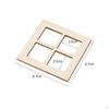 4x 4 Pane Unpainted Wooden Windows Mini Window Frame Model Tiny for Town