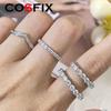 COSFIX D Color Women Moissanite Rings S925 Silver Moissanite Rings for Women Luxury Women's Full Moissanite Rings