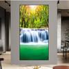 Landscape Natural Waterfall Canvas Painting Green Tree Lake Leaf Posters and Prints Wall Picture Living Room Home Decor No Frame