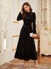 2025 Elegant Velvet Jacquard Dress: European-American Middle Eastern Women's Fall/Winter Fashion