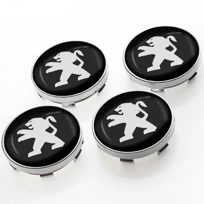 4pc 56/60mm Car Wheel Center Covers Badge Hub Cap Accessories For Peugeot 206 307 308 3008 207 208 407 508 2008 5008 107 106 205