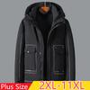 Зимнее мужское пальто больших размеров с вышивкой, повседневное утолщенное пальто с карманами, толстое хлопковое пальто 2XL-11XL