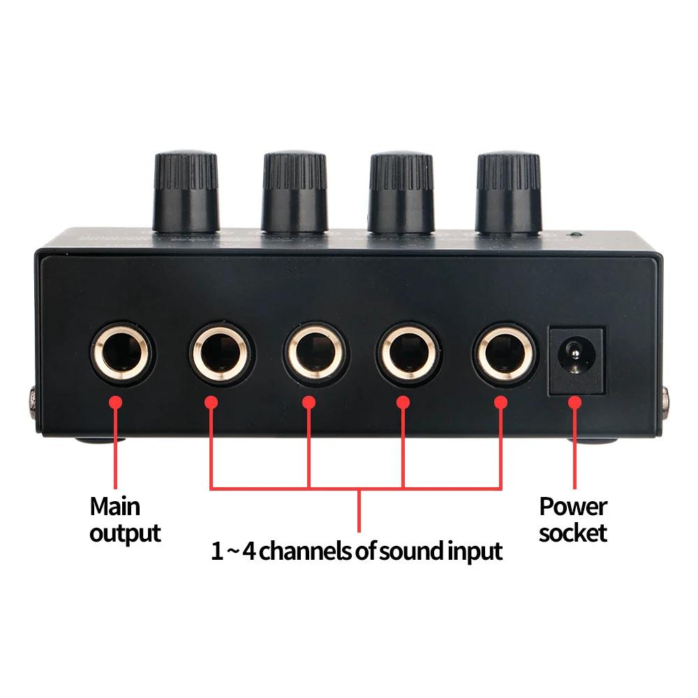 4 Channels Mini o Stereo Headphone Amplifier HA400 Ultra-Compact Audio Amplifier With Power Adapter EU US Plug Adapter