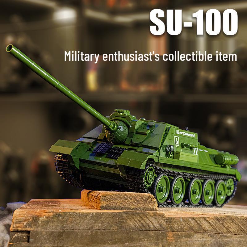 Cross-Compatible Lego WW2 Tiger T28 Heavy Battle Tank Fighter Building Blocks for Kids