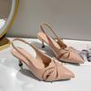 Fashion Summer Slip On High Heel Women Sandals Fashion Butterfly-knot Singbacks Pumps Stripper Party Female Sandalias