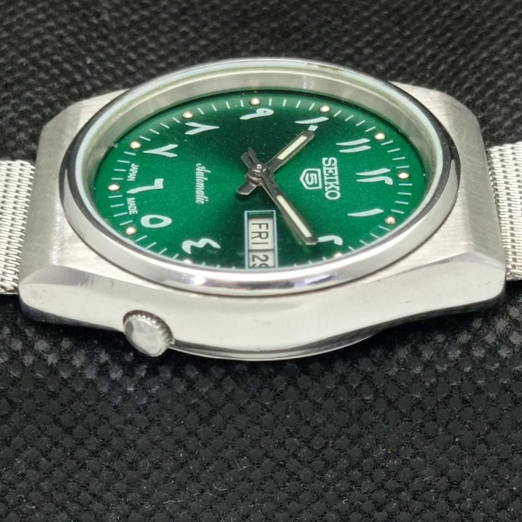 Б/У винтажные часы SEIKO 5 AUTO 6309A JAPAN MENS D/D ARABIC GREEN 589-a310815-2