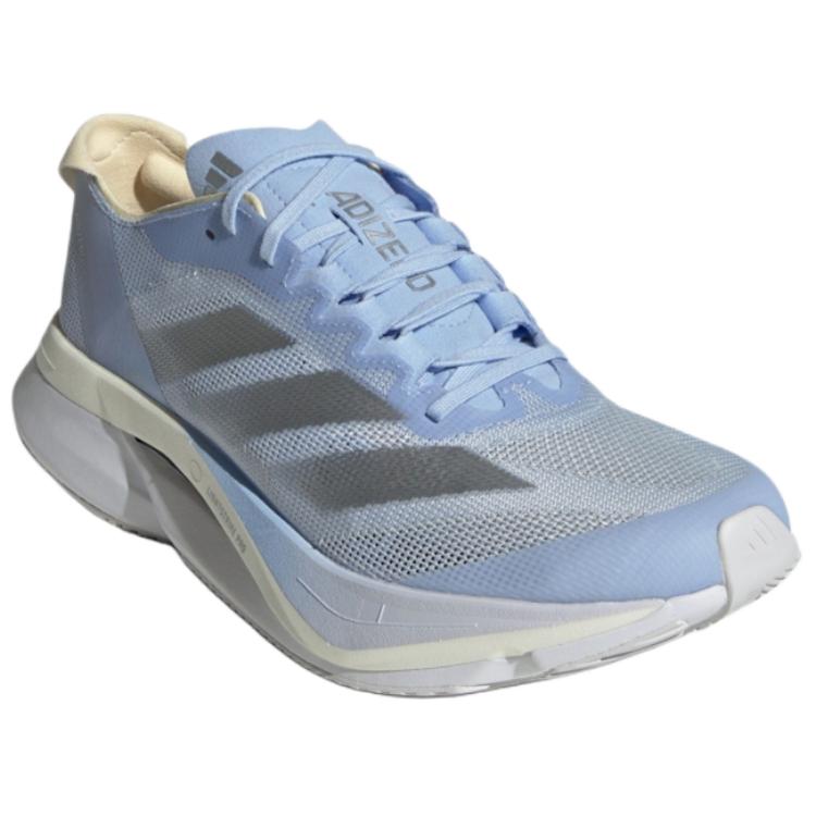 adidas Adizero Boston 12 Boston Marathon 2025 женские кроссовки сине-серые матово-серебристые JP7914
