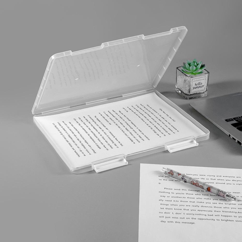 Clear Document Organizer Square Shape Information File Box Simplicity A4A5 Paper Storage Box