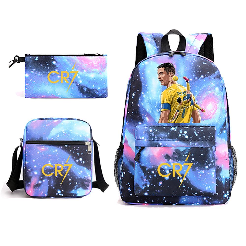 Youth Fashion Backpack Shoulder Bag Pencil Case Children'S Student School Bag 3-Piece Set