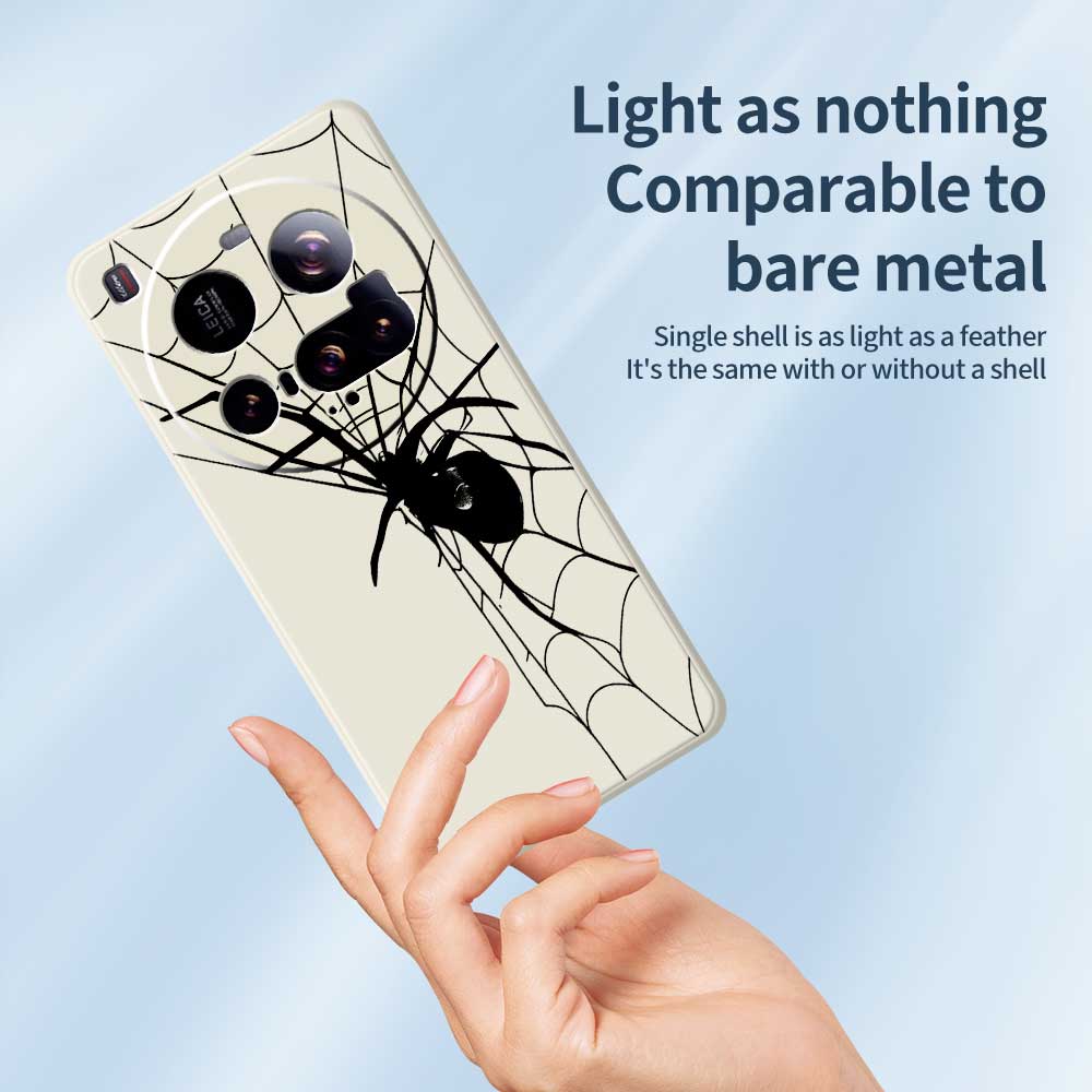 For Xiaomi 15 Ultra Case Spider Pattern Printing Straight Edge TPU Phone Back Cover