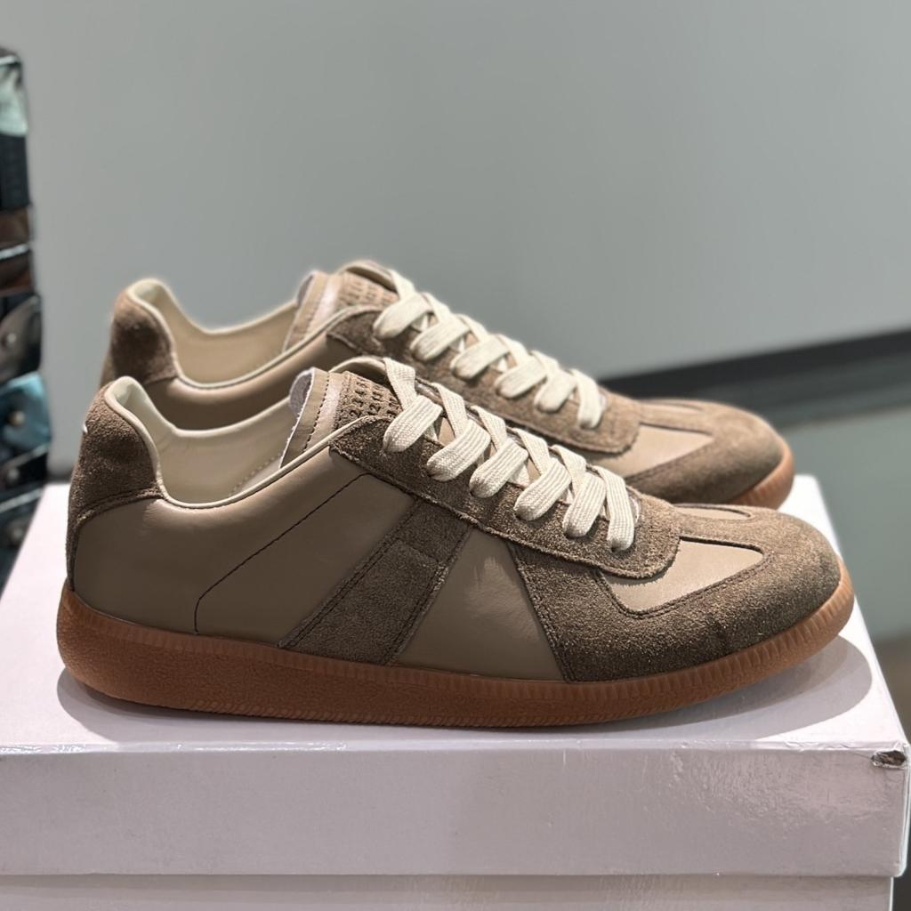 De Xun Обувь M Jila Mm6 Пара Топ Версия Ретро Мягкая Подошва Кожаная Универсальная Повседневная Спортивная Обувь Ремешок Плоская Обувь для Скейтборда