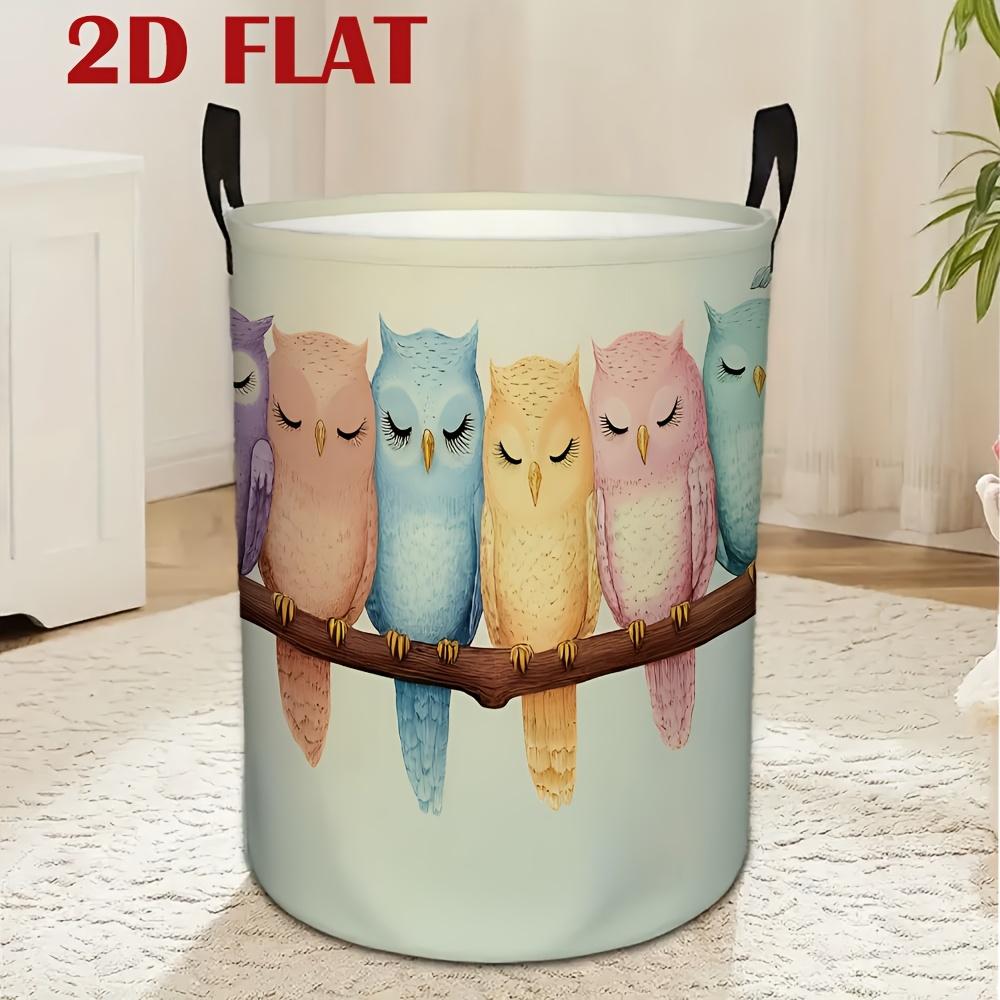 A Healing Storage Item Adorned with a Gradient-Colored Owl Portrait, Suitable for Storage, Bedroom Storage, Decorative And Functional Storage Basket,