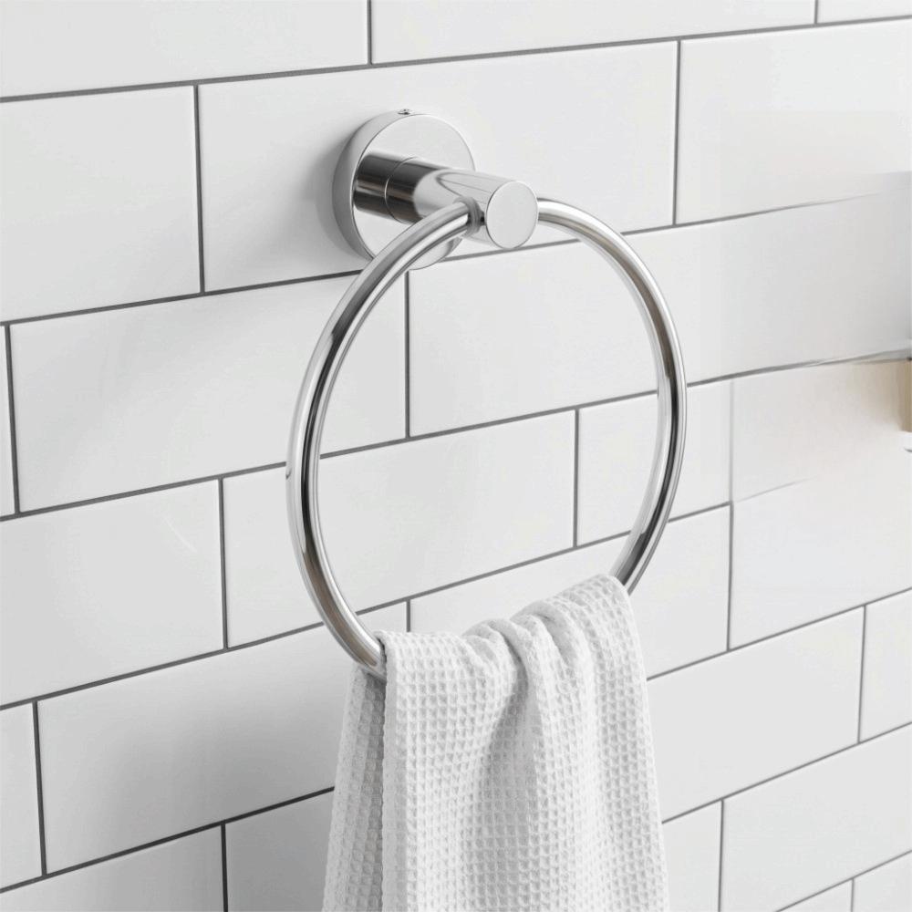Stainless Steel Towel Ring Rustproof Towel Rack Modern Hand Towel Ring Space Saving