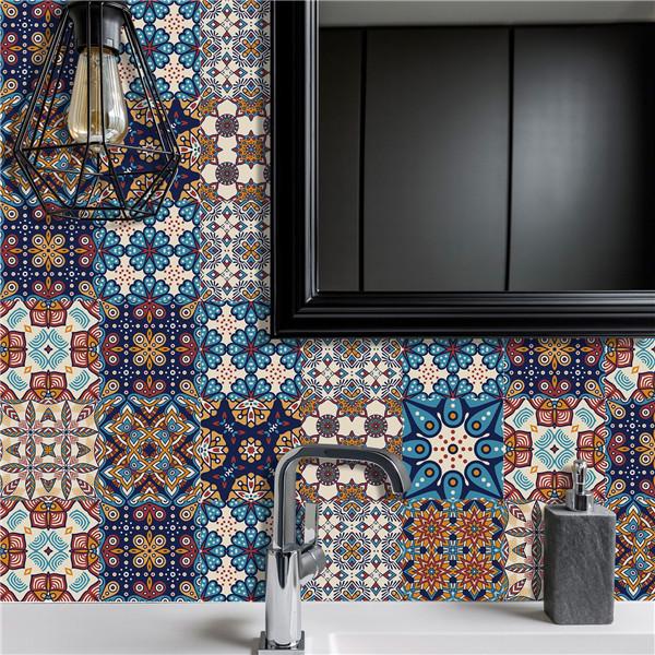 PVC Self-adhesive Sticker Waterproof DIY Tile Sticker Furniture Bathroom Kitchen Wall Stickers Removable Tile Stickers