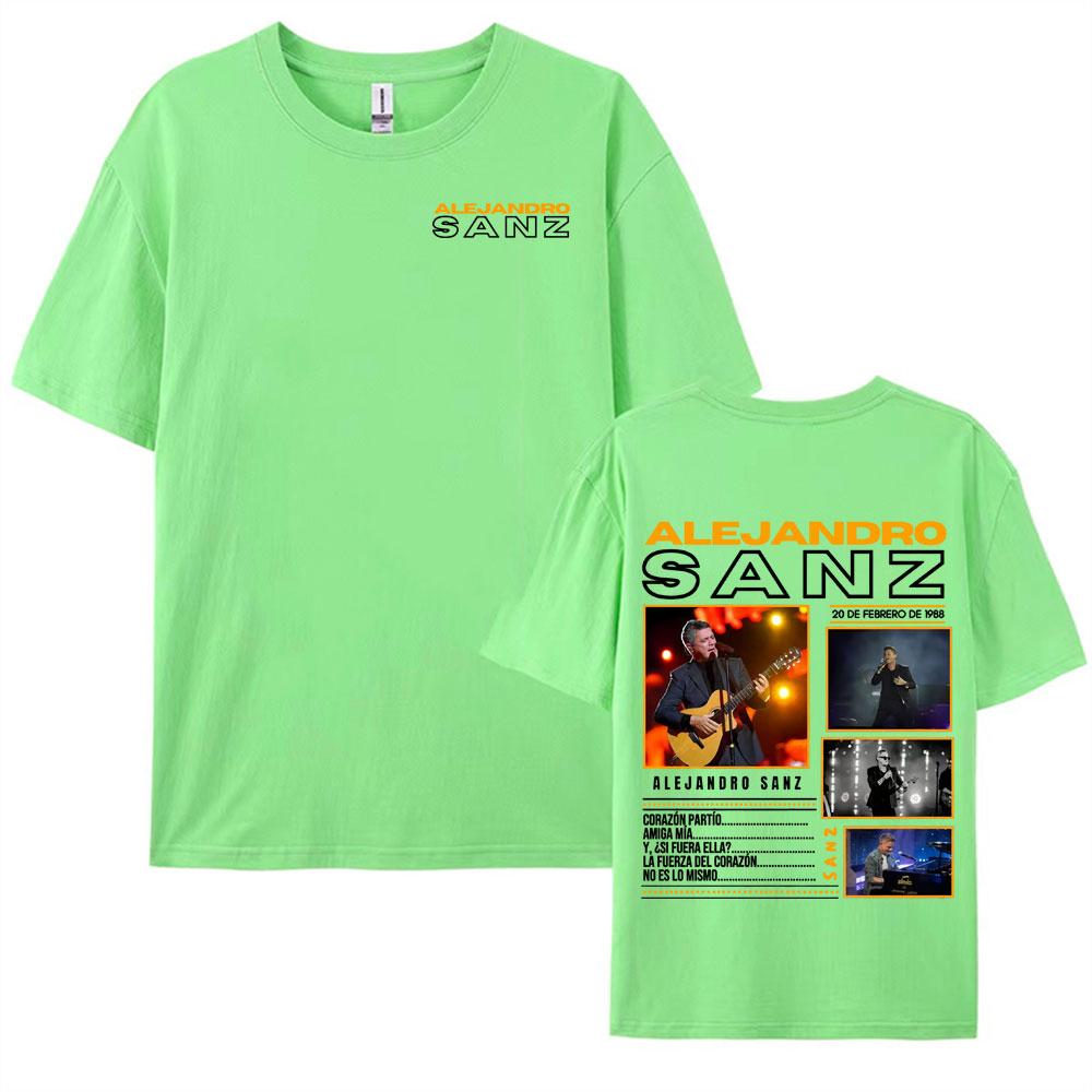 Singer Alejandro Sanz 2025 Tour Graphic Tshirts for Men Vintage High Quality Summer Short Sleeve T Shirt Unisex Casual Tshirt