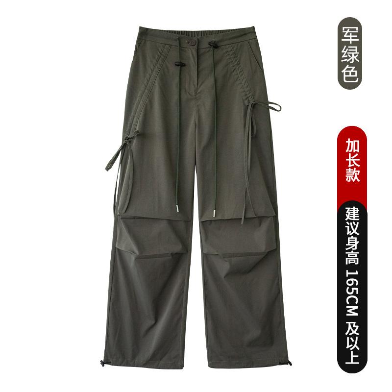 Женский комбинезон с широкими штанинами и бантом, новинка весны и осени, с высокой талией, облегающий, свободные брюки прямого кроя, спортивные повседневные брюки